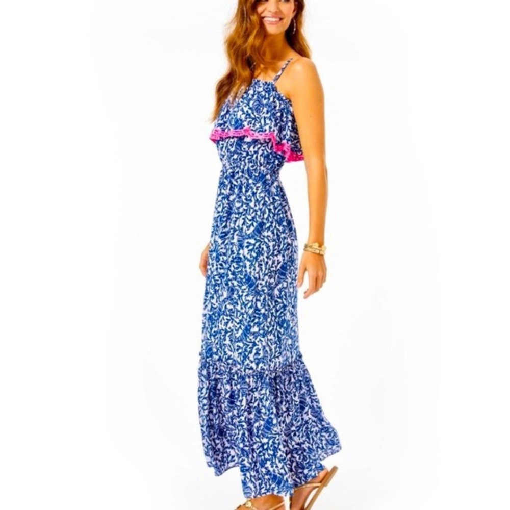 Lilly Pulitzer Asia Maxi Dress Oyster Bay Blue